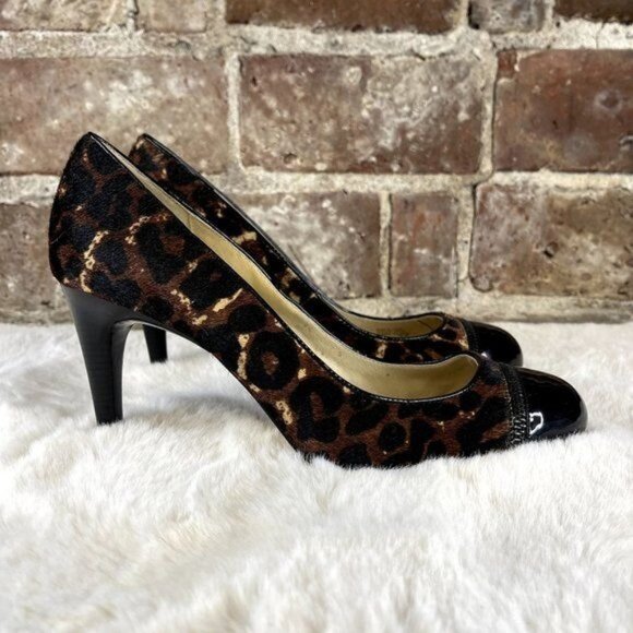 Michael Michael Kors Cheetah Print Patent Leather Heels sz 9.5 - Picture 1 of 8